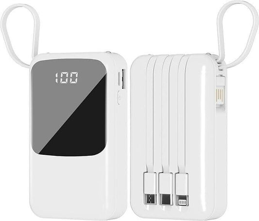 10000Mah Power Bank with Built in Cables , Portable Charger for Iphone,Samsung