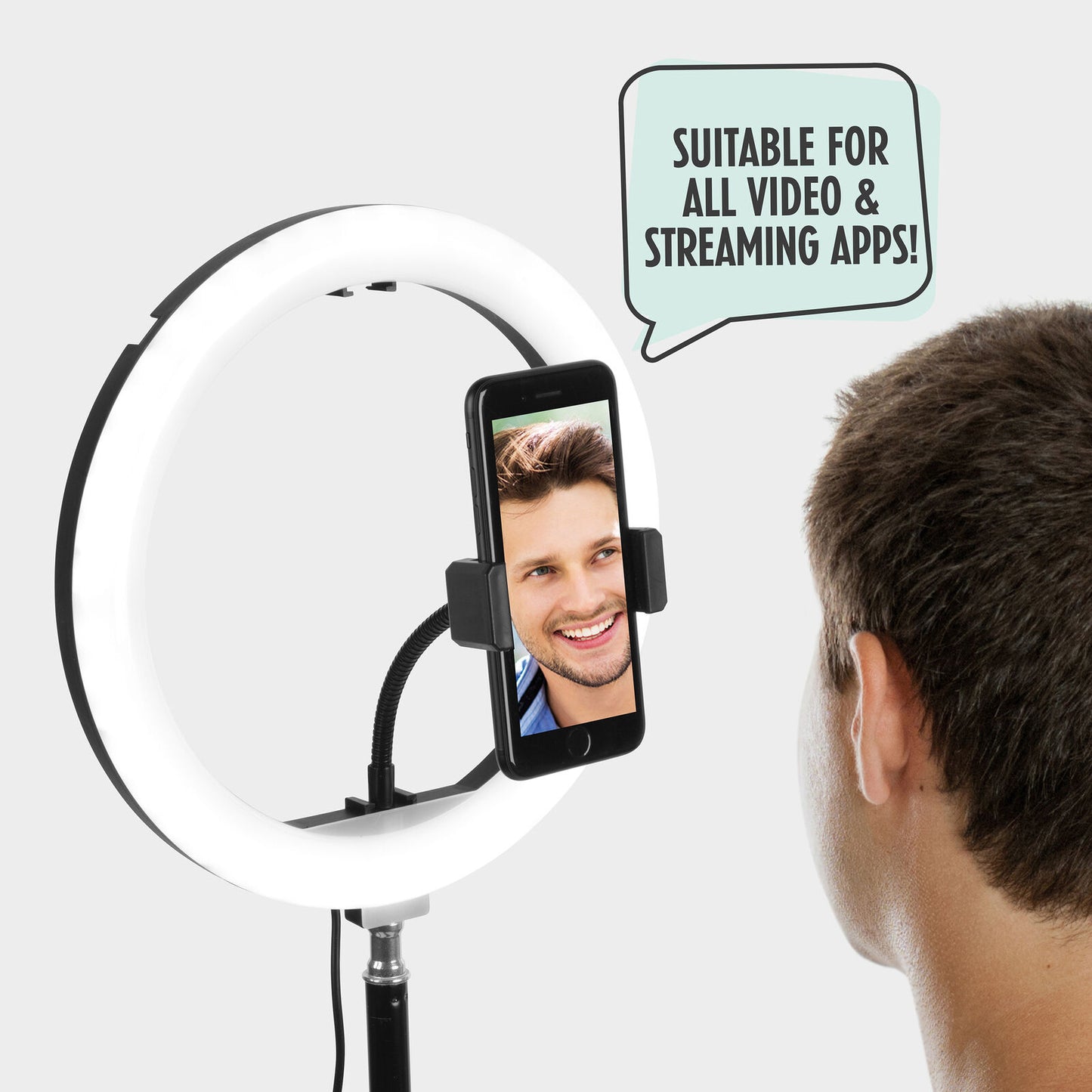 Intempo Selfie Light Free-Stand Phone/Tablet Holder Adjustable Height Foldable