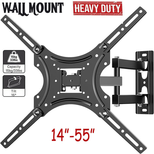 TV Wall Bracket Mount Tilt & Swivel for 14"-55" Inch Monitor LCD UK