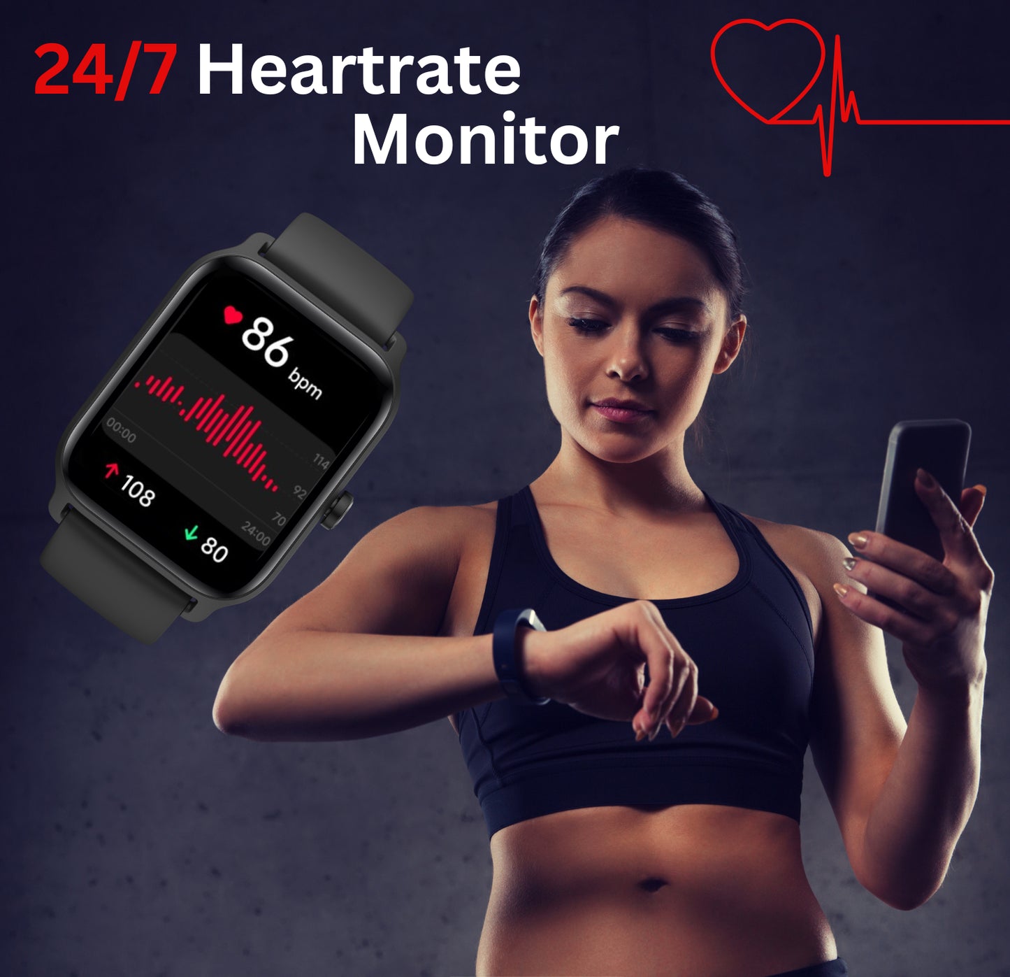 Smart Watches Men Women for Iphone Samsung 2024 Waterproof Sports Fitness Watch