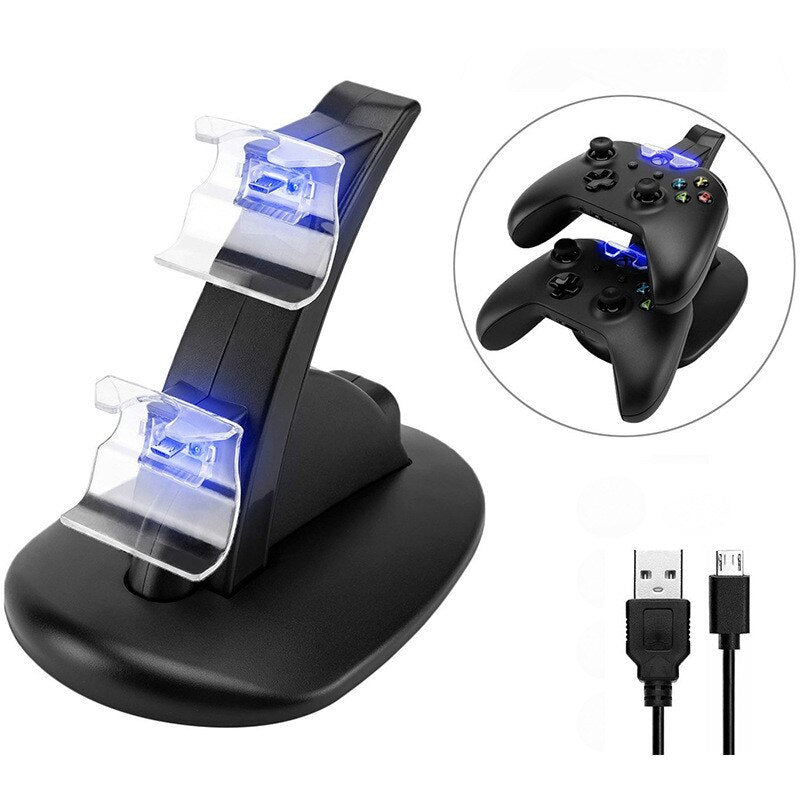 LED USB Dual Game Controller Charger Dock Station for Xbox One XBOXONE Gaming