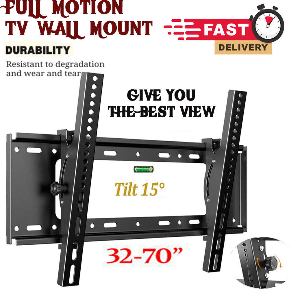 TV Wall Bracket Mount Tilt Full Motion for 32 40 42 50 55 58 60 65 70"Tvs