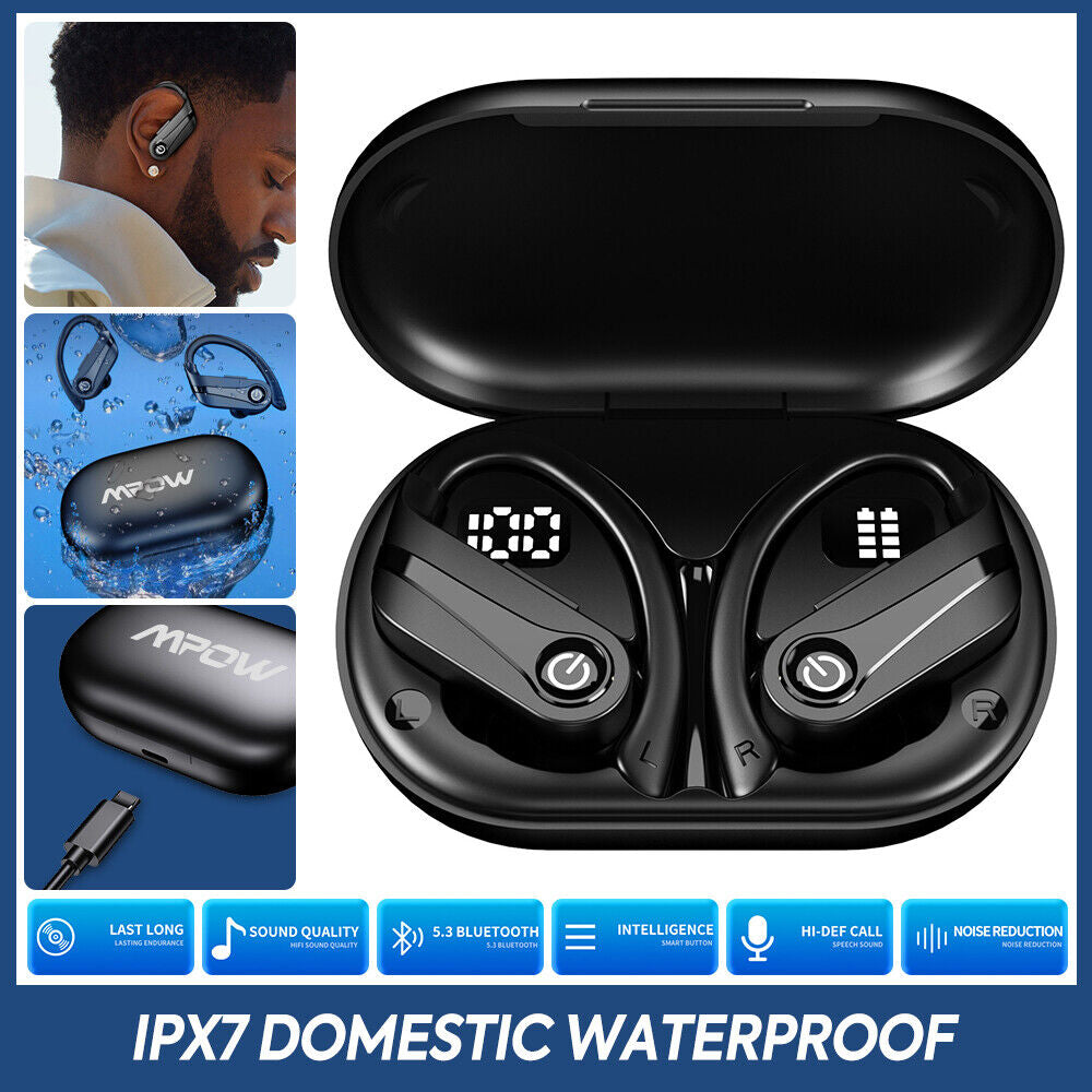 MPOW Bluetooth 5.3 Earbuds Headphones Wireless Earphones Sports Stereo Ear Hook