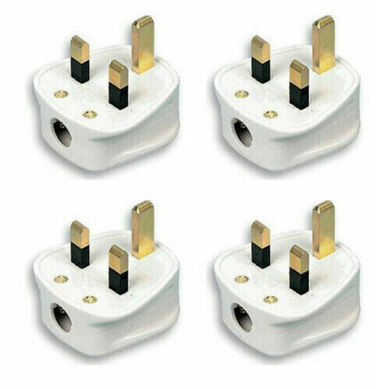 20X Daewoo 13AMP UK 3 PIN FUSED WHITE MAINS PLASTIC PLUG 13A SOCKET BULK BS1363