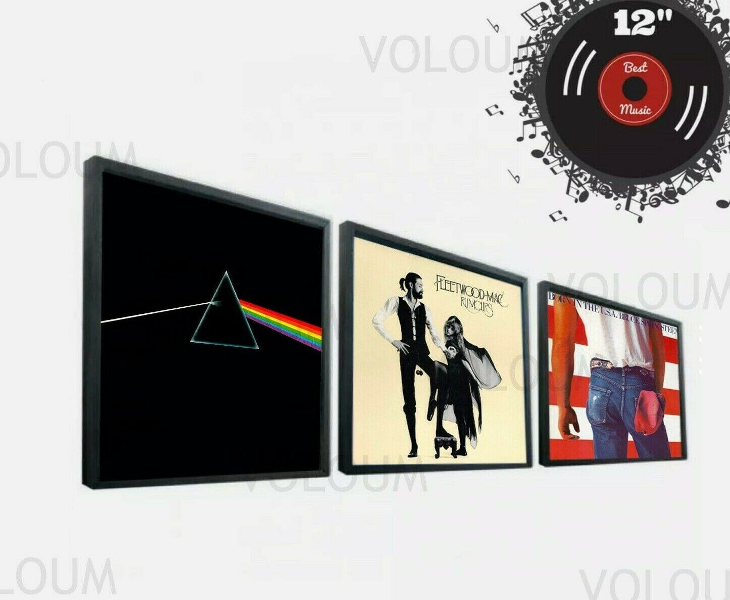 12" Vinyl Record Frame Wall Album Art Display Frame for LP Cover Sleeve Black