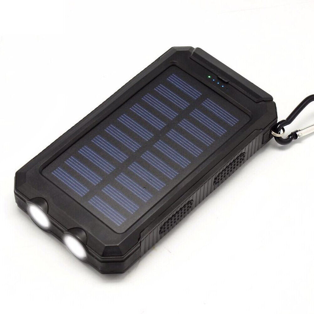 10000000Mah Solar Power Bank Pack Waterproof 2USB LED Battery Charger Phone UK