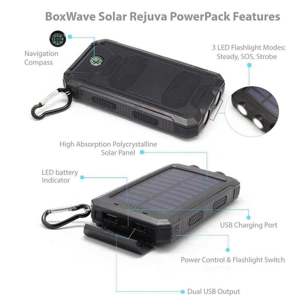 10000000Mah Solar Power Bank Pack Waterproof 2USB LED Battery Charger Phone UK