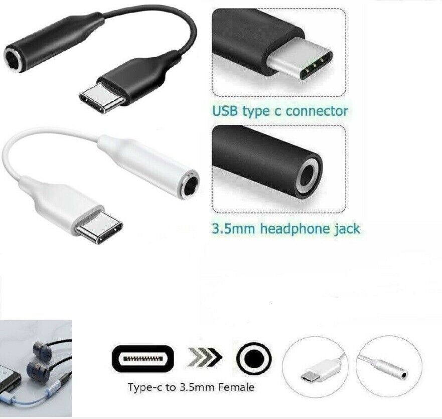 USB C to 3.5Mm AUX Headphone Adapter SAMSUNG GALAXY S20 S20+ S20FE S21 S21+