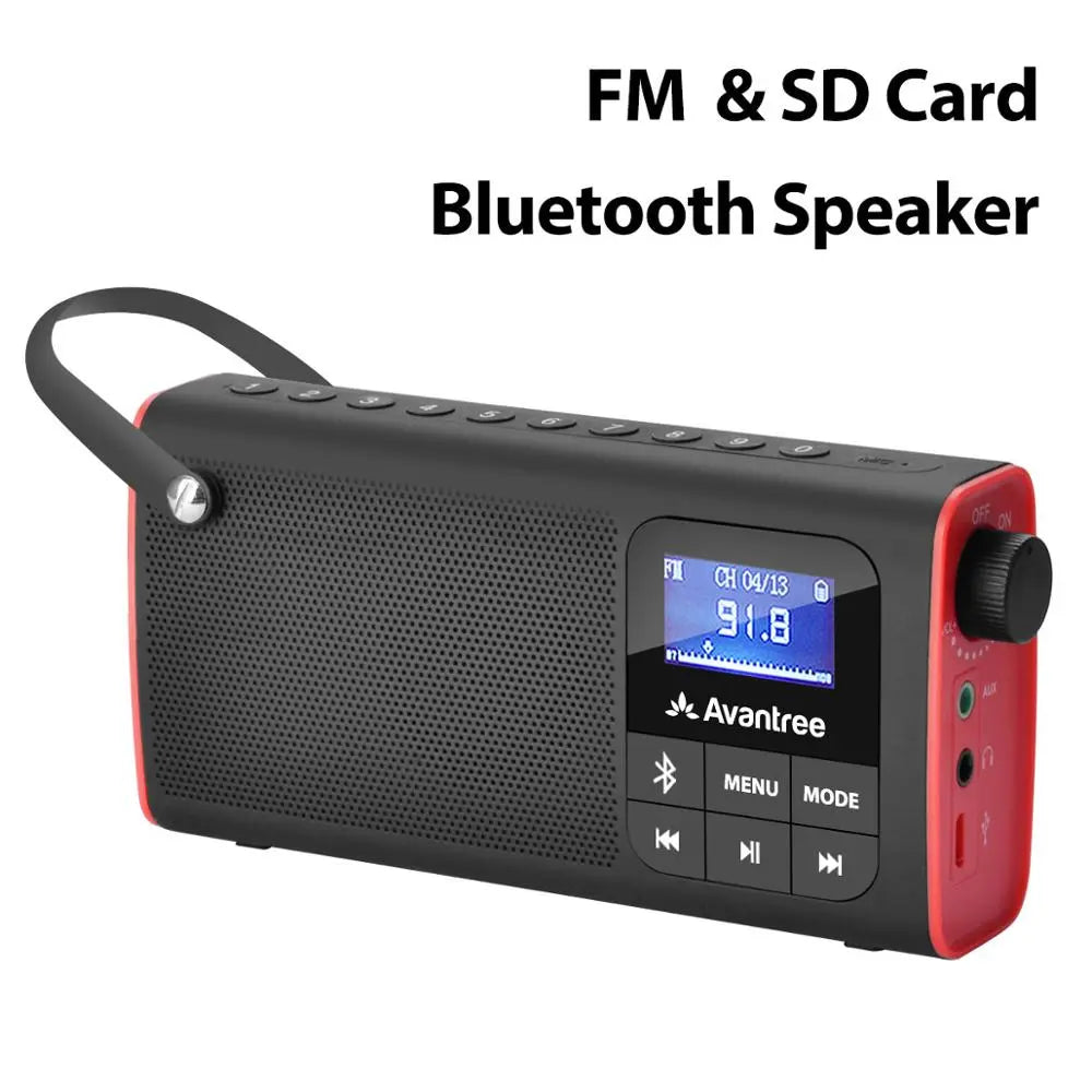 SP850 Portable FM Radio Bluetooth Speaker and SD Card 3-In-1, MP3 with Headphones Socket