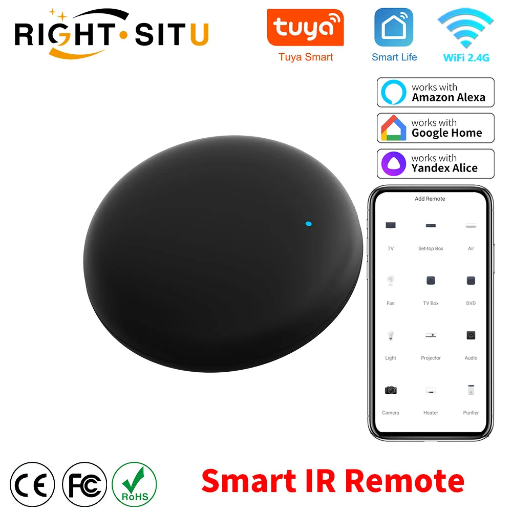 Tuya Wifi Smart IR Remote Control Smart Life APP Replace TV DVD AUD AC Remote Works with Alexa Google Home