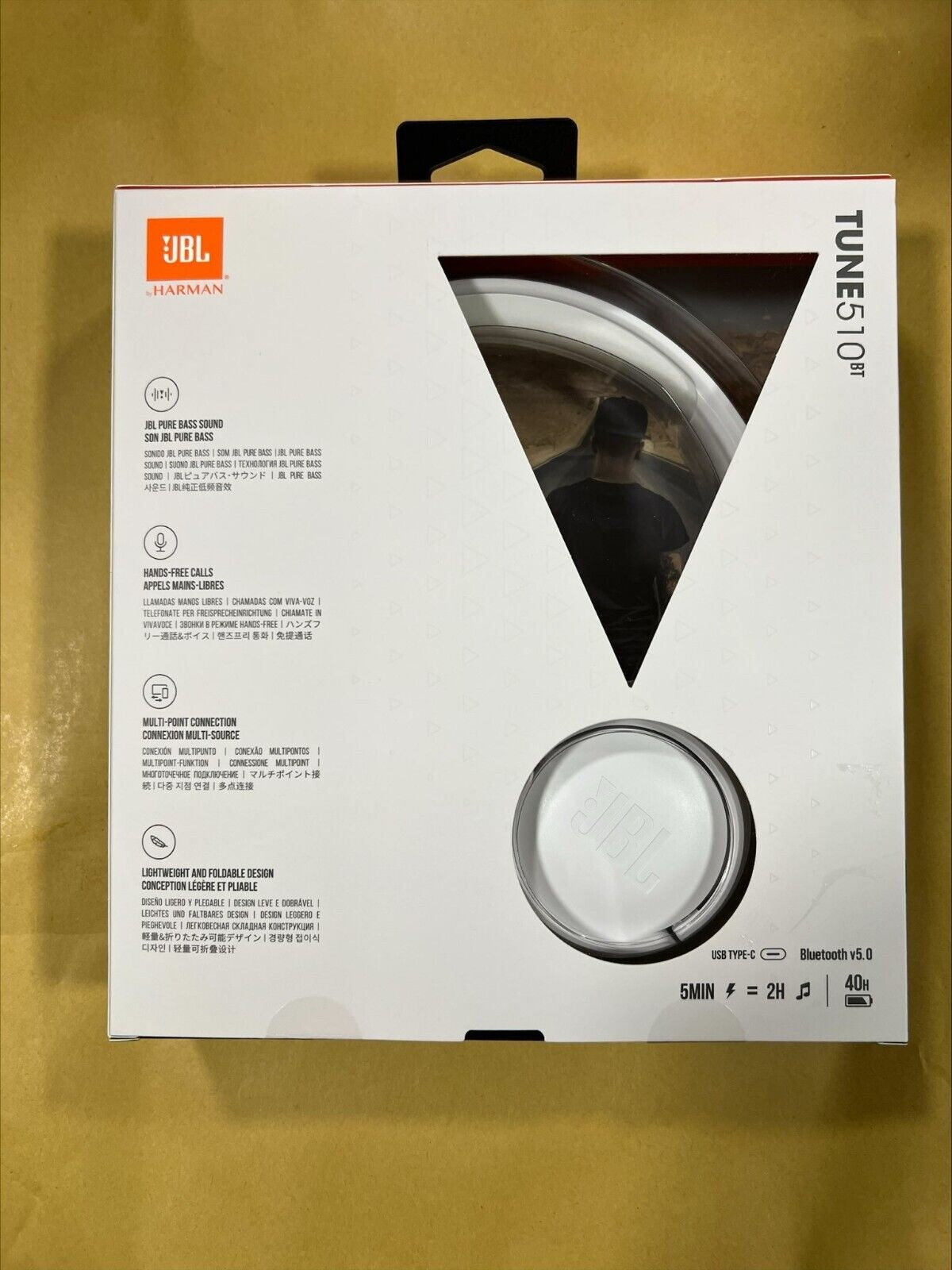 JBL Harman Tune 510BT WIRELESS HEADPHONES WHITE NEW