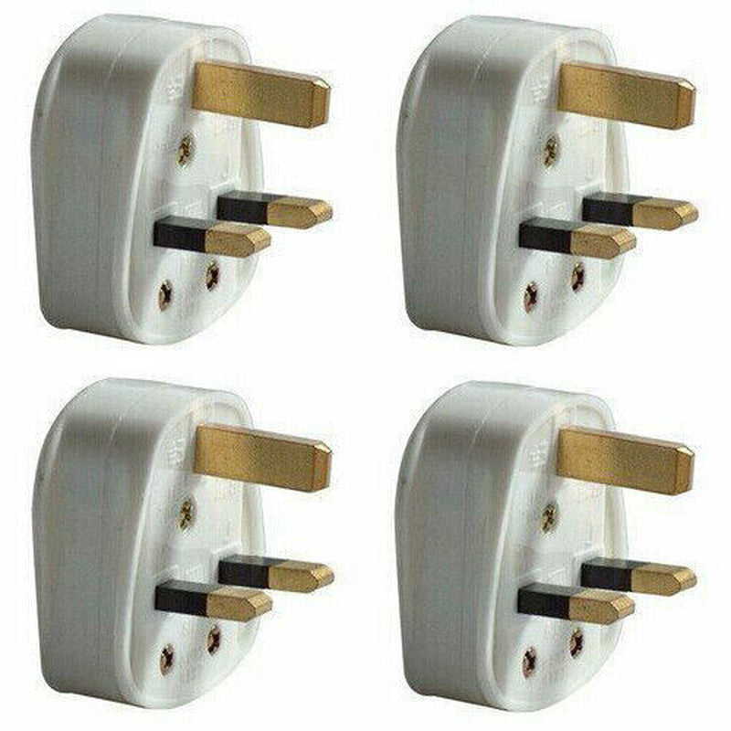 20X Daewoo 13AMP UK 3 PIN FUSED WHITE MAINS PLASTIC PLUG 13A SOCKET BULK BS1363