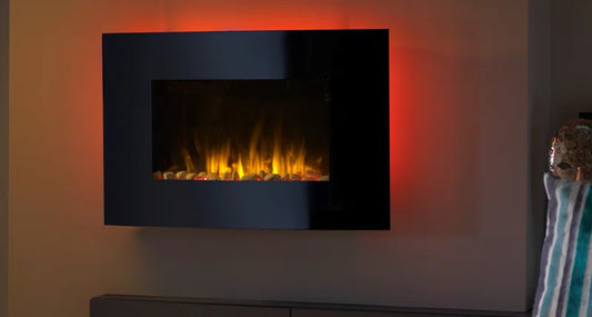 Artesia ART20 Curved Wall Fire Wall Mounted with Remote, 82.5Cm W