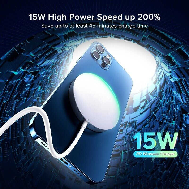 15W Fast Wireless Charger for Apple Magsafe Iphone 15 14 13 12 11 XR XS Pro Max