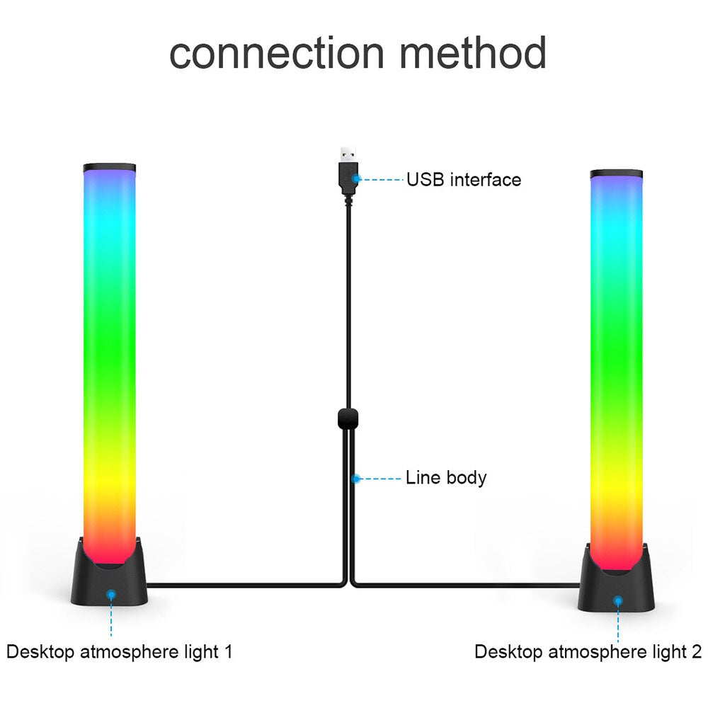 Smart LED Light Bars RGBIC Ambiance Backlights Bluetooth 10 Scene Modes Pickup Rhythm Light Music Sync Kit Works Play Light Bar